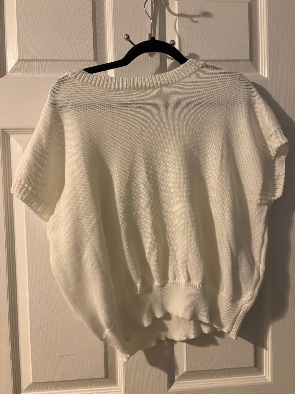 Classic Women's Short-Sleeve Knit Sweater - White